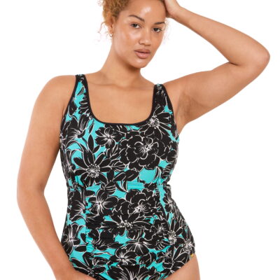 Green Tropical Underwire Tankini Top