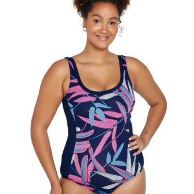 Vintage Palms Retro low Leg One Piece front