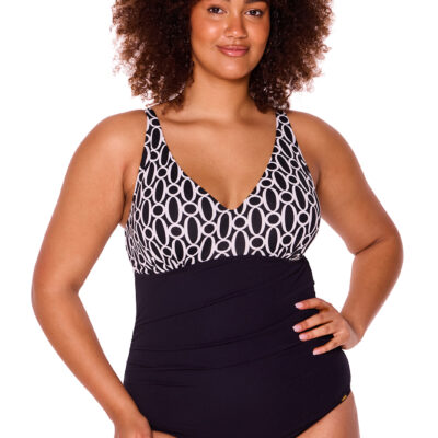 Linkage Keyhole Back One Piece Swimsuit