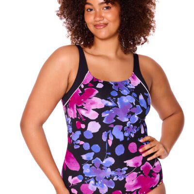 Paper Flowers Raglan One Piece Swimsuit [front]