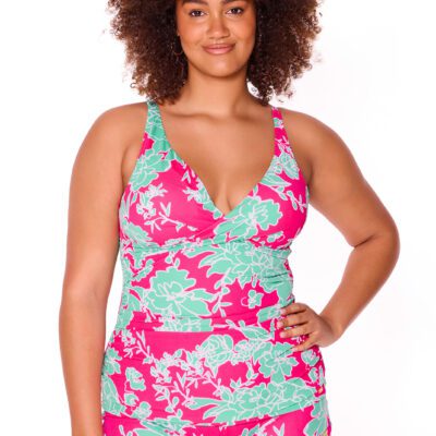 Strawberry Fields Cross Over Tankini Top