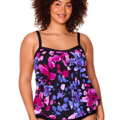 Paper Flowers Blouson Tankini [front]