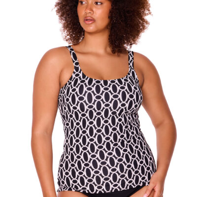 Linkage Scoop Neck Tankini Top [front]