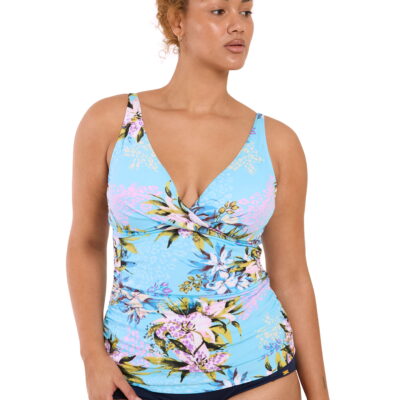 Leopard Lily Cross Over Tankini Top